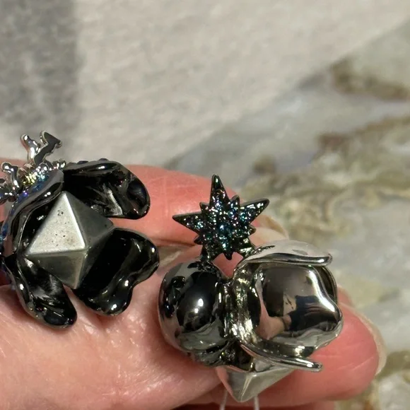 AUTHENTIC COACH double finger ring M/L skull rexy tearose star pyramid b… - Picture 10 of 16